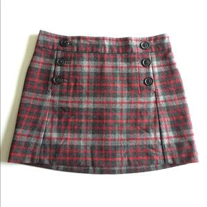 Preppy punk grunge wool plaid mini skirt